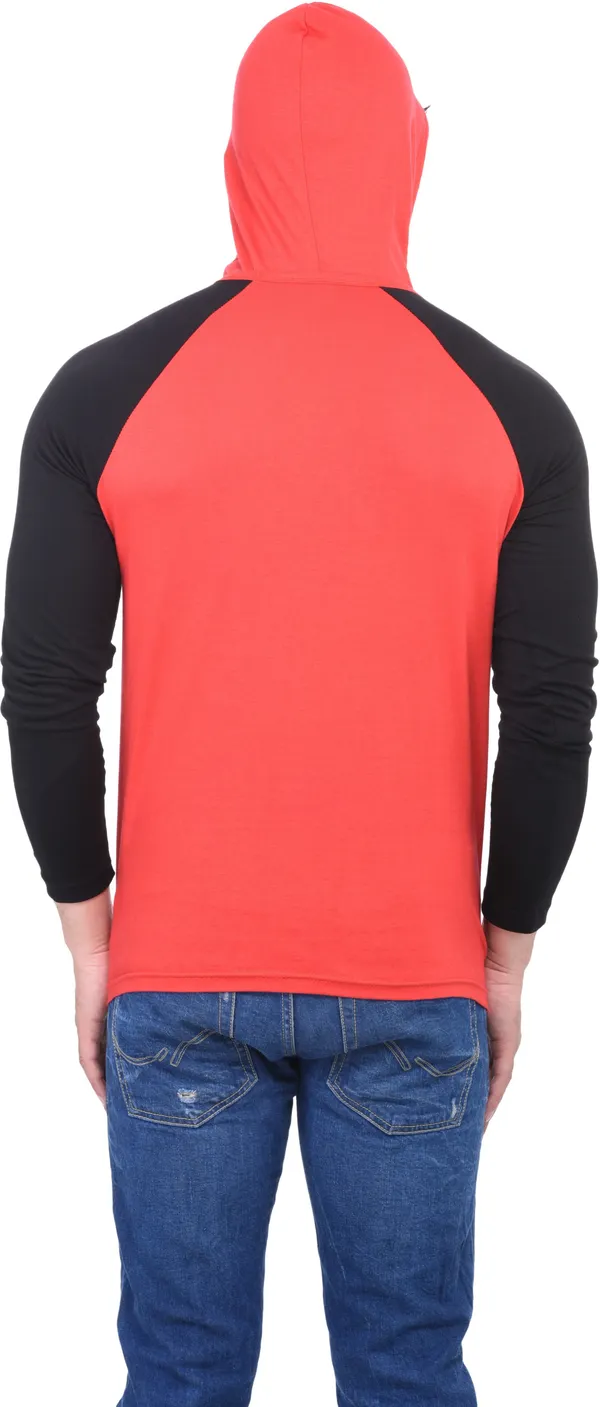 Red_Cotton_Blend_Half_Sleeve_Colorblock_Hooded_Neck_Regular_T-Shirt_For_Men