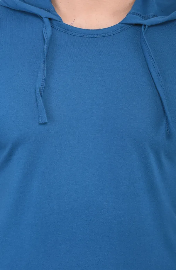Light_Blue_Cotton_Blend_Short_Sleeve_Solid_Hooded_Neck_Slim_T-Shirt_For_Men
