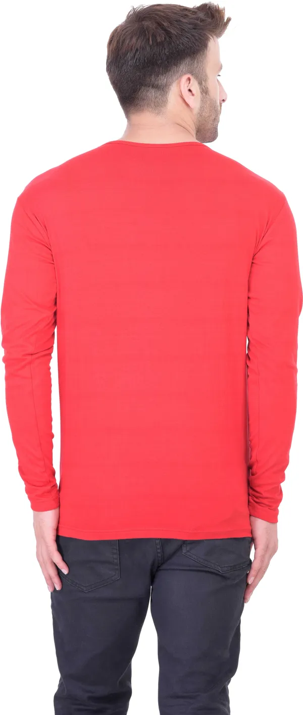 Red_Cotton_Blend_Half_Sleeve_Solid_Round_Neck_Regular_T-Shirt_For_Men
