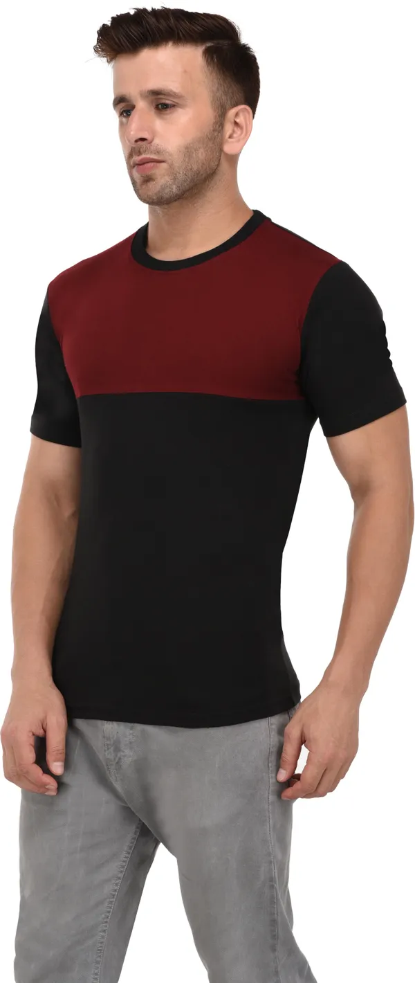 Cotton_Blend_Half_Sleeve_Solid_Round_Neck_Regular_T-Shirt_For_Men