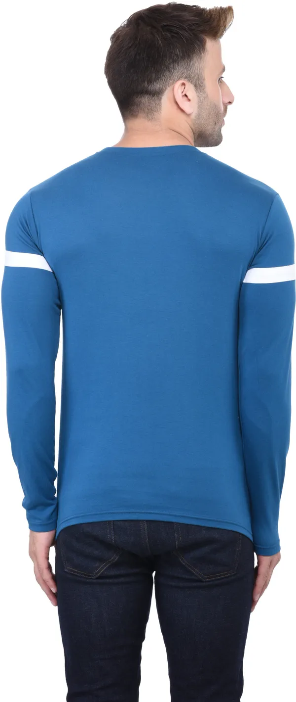 Light_Blue_Cotton_Blend_Full_Sleeve_Solid_Round_Neck_Regular_T-Shirt_For_Men