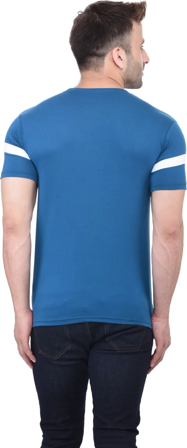 Light_Blue_Cotton_Blend_Half_Sleeve_Solid_Round_Neck_Regular_T-Shirt_For_Men