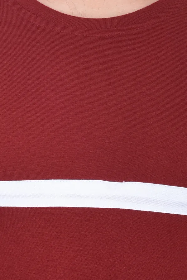 Maroon_Cotton_Blend_Half_Sleeve_Solid_Round_Neck_Regular_T-Shirt_For_Men