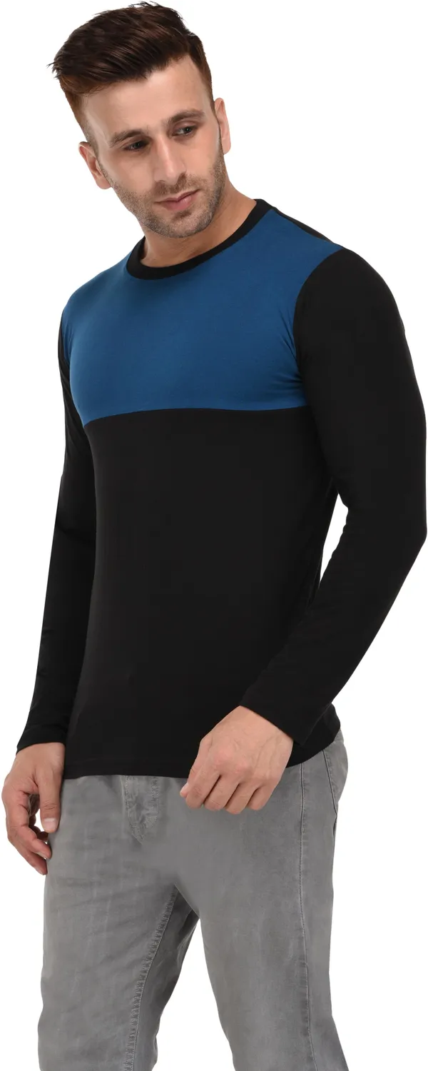Cotton_Blend_Full_Sleeve_Solid_Round_Neck_Regular_T-Shirt_For_Men