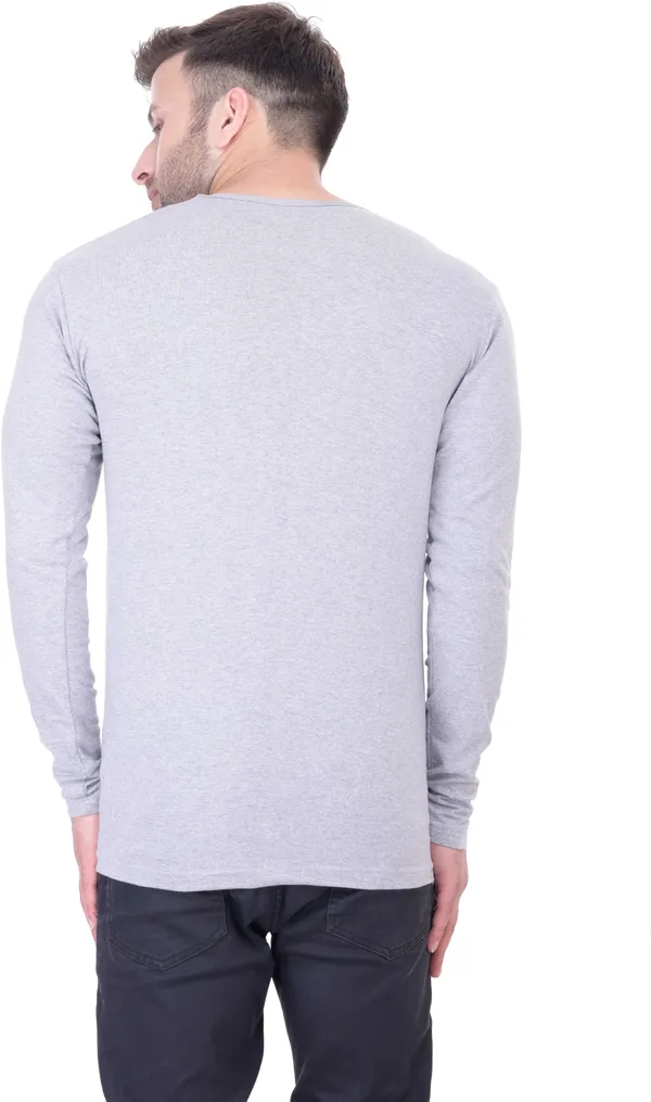 Grey_Cotton_Blend_Full_Sleeve_Solid_V_Neck_Regular_T-Shirt_For_Men