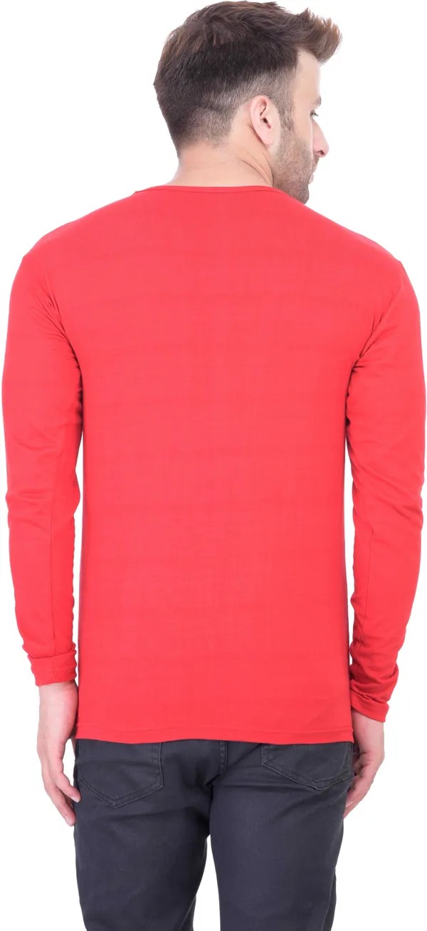 Red_Cotton_Blend_Full_Sleeve_Solid_V_Neck_Regular_T-Shirt_For_Men