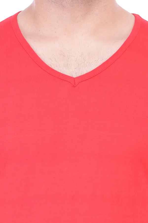 Red_Cotton_Blend_Full_Sleeve_Solid_V_Neck_Regular_T-Shirt_For_Men