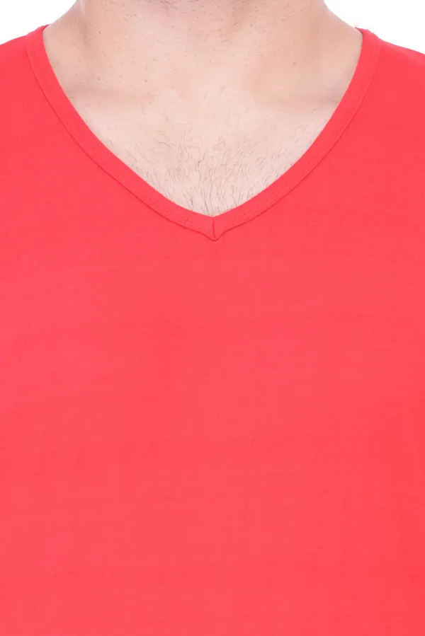 Red_Cotton_Blend_Half_Sleeve_Solid_Round_Neck_Regular_T-Shirt_For_Men