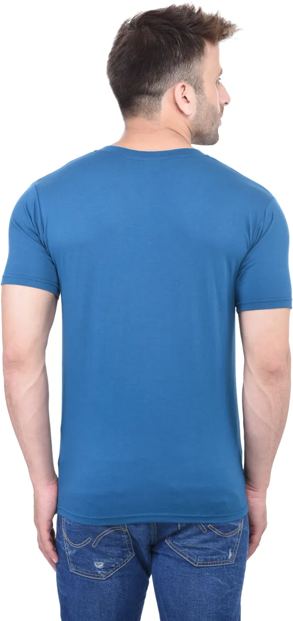 Light_Blue_Cotton_Blend_Half_Sleeve_Solid_V_Neck_Regular_T-Shirt_For_Men