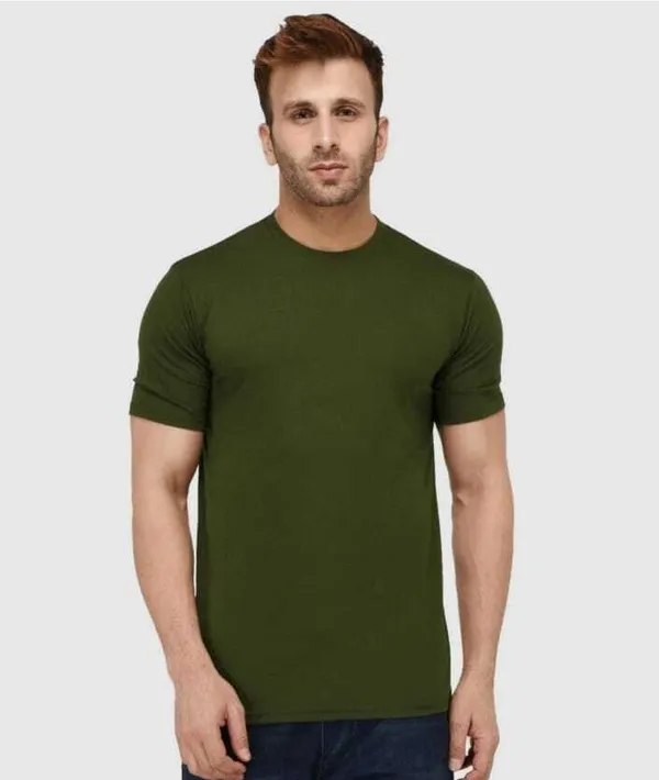 Black_Cotton_Blend_Half_Sleeve_Solid_Round_Neck_Regular_T-Shirt_For_Men