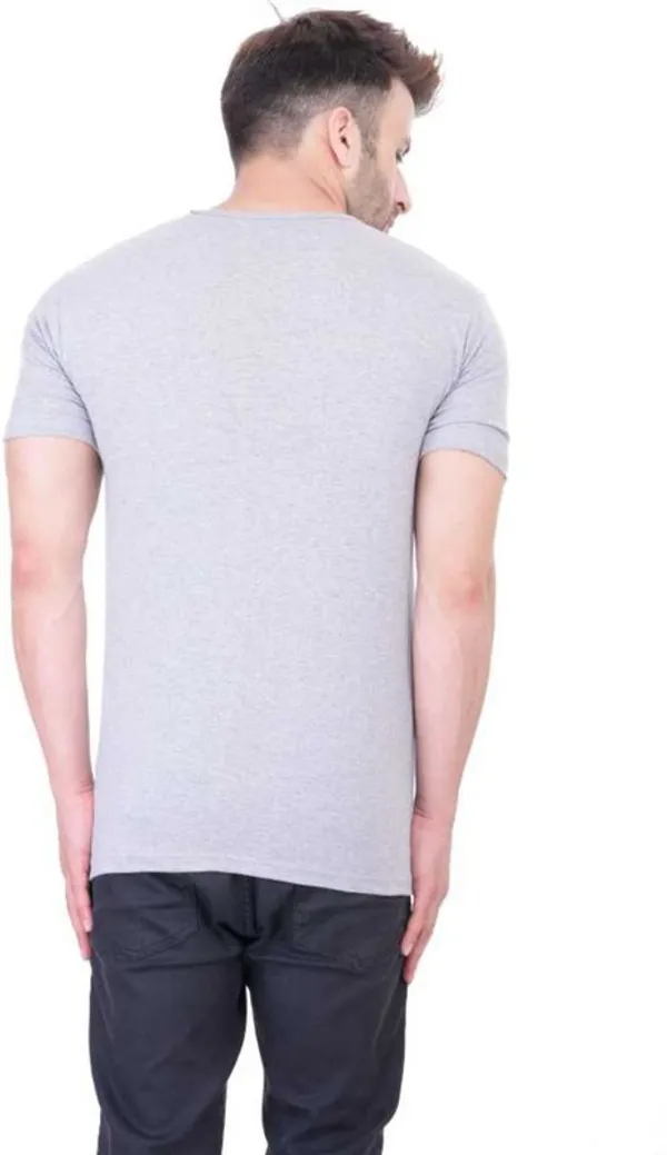 Grey_Cotton_Blend_Short_Sleeve_Solid_Round_Neck_Regular_T-Shirt_For_Men