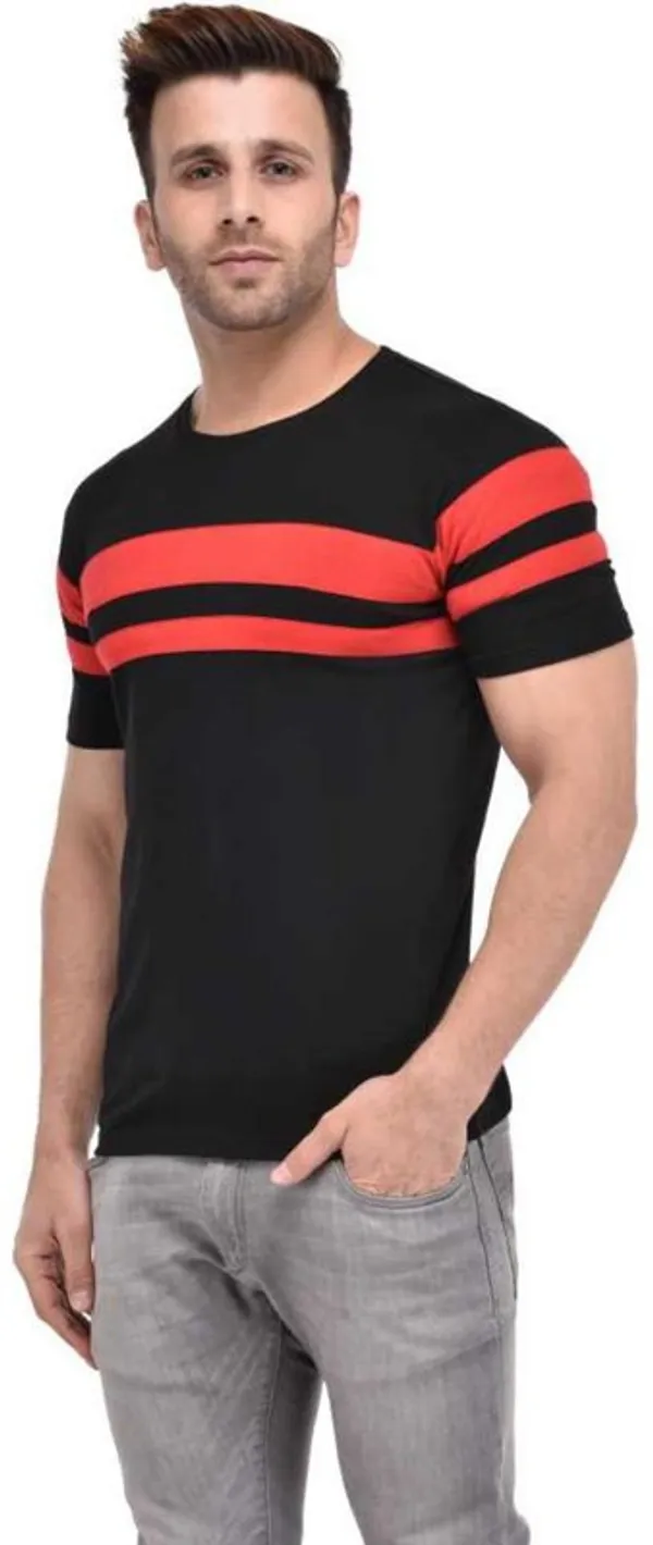 Red_&_Black_Cotton_Blend_Half_Sleeve_Striped_Round_Neck_Regular_T-Shirt_For_Men