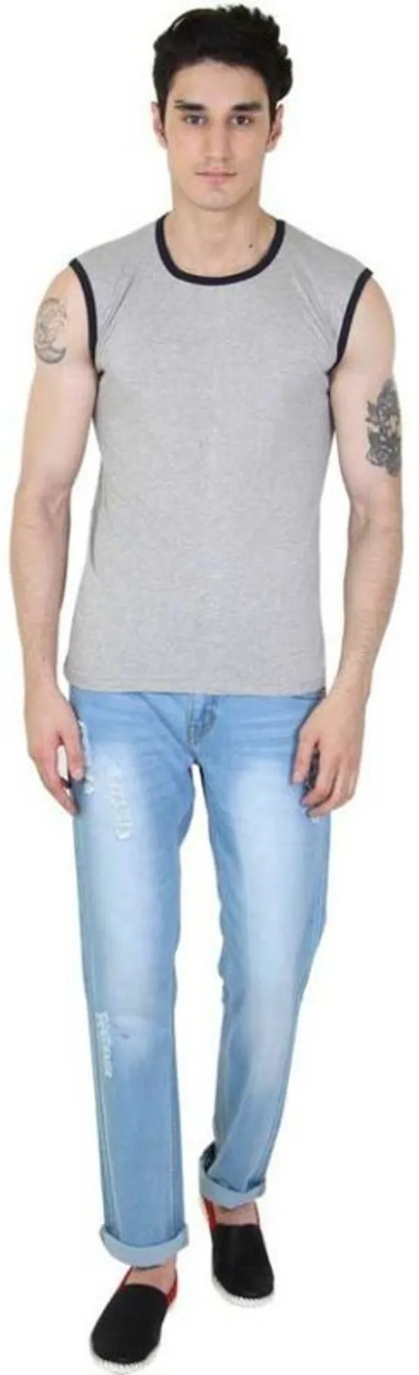 Grey_Cotton_Blend_Sleeveless_Solid_Round_Neck_Regular_T-Shirt_For_Men