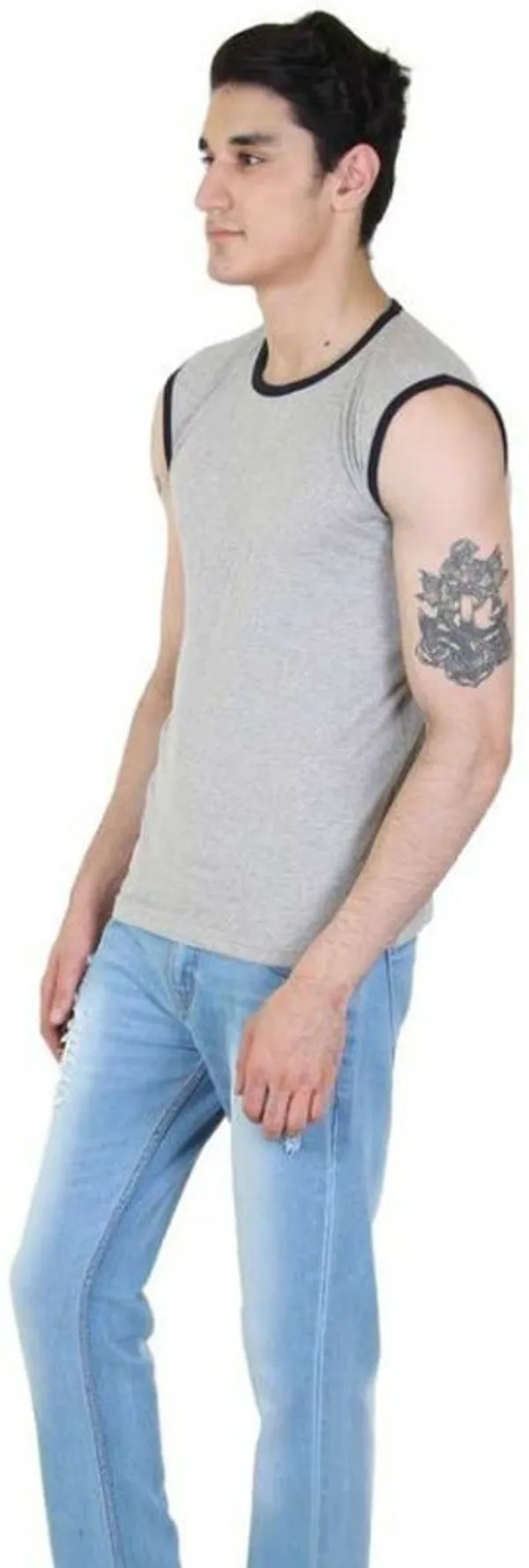 Grey_Cotton_Blend_Sleeveless_Solid_Round_Neck_Regular_T-Shirt_For_Men