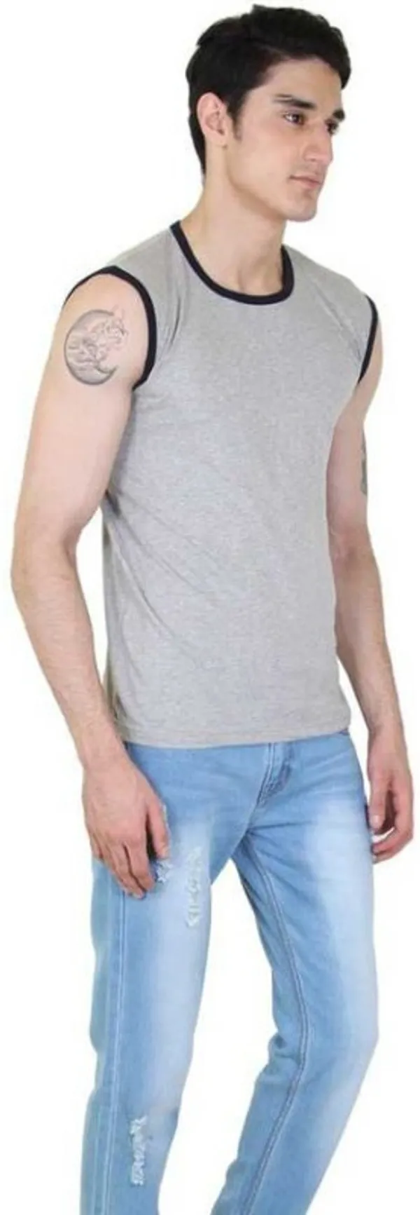 Grey_Cotton_Blend_Sleeveless_Solid_Round_Neck_Regular_T-Shirt_For_Men