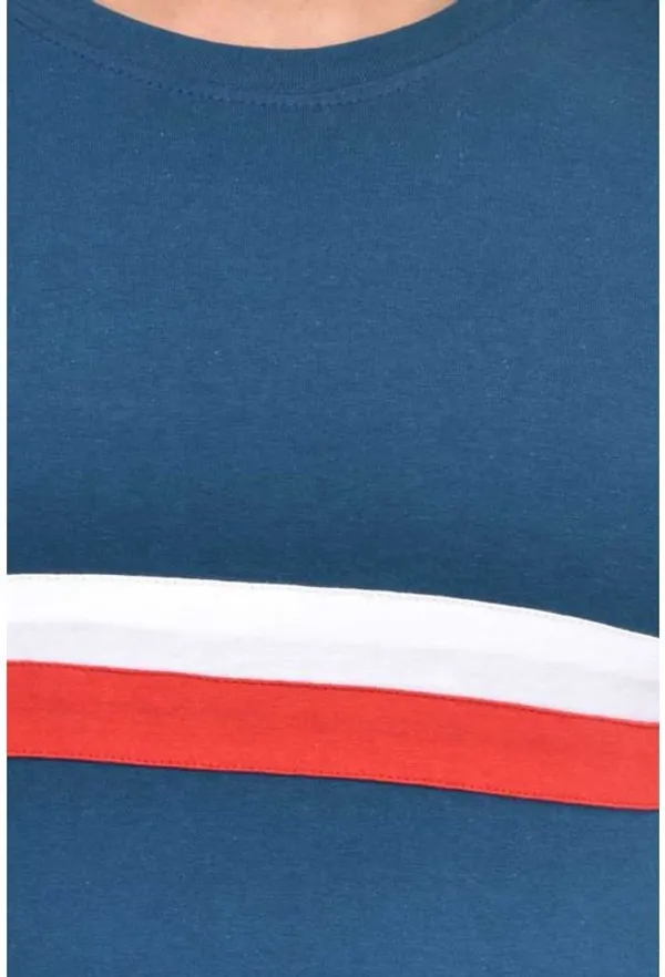 Blue_Cotton_Blend_Short_Sleeve_Striped_Round_Neck_Regular_T-Shirt_For_Men