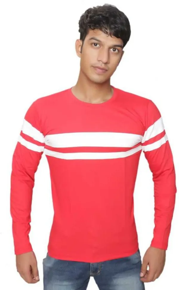 Red_&_White_Cotton_Blend_Full_Sleeve_Striped_Round_Neck_Regular_T-Shirt_For_Men