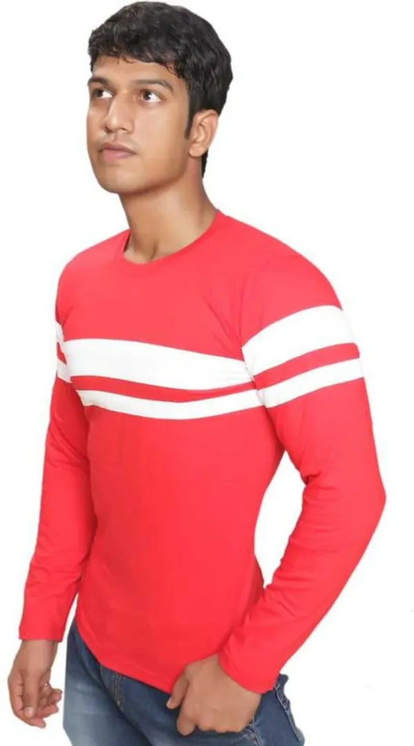 Red_&_White_Cotton_Blend_Full_Sleeve_Striped_Round_Neck_Regular_T-Shirt_For_Men