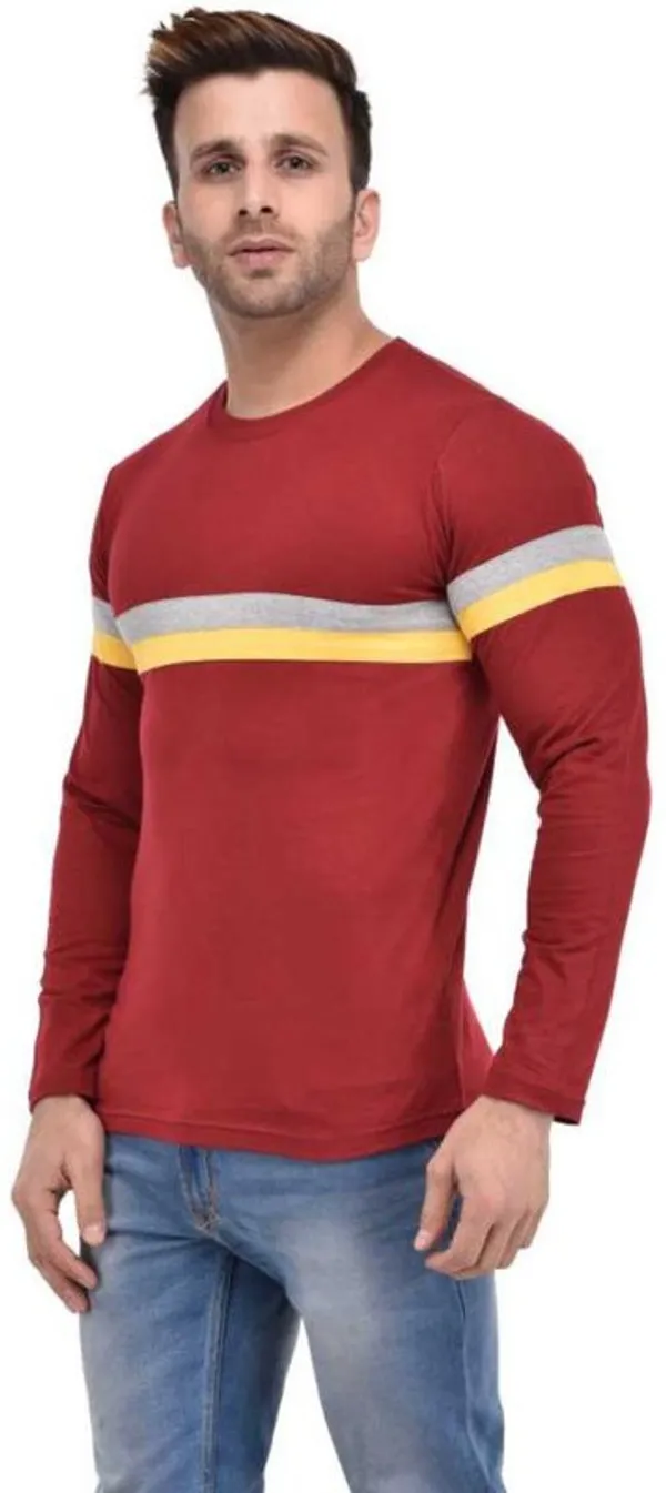 Maroon_Cotton_Blend_Full_Sleeve_Colorblock_Round_Neck_Regular_T-Shirt_For_Men