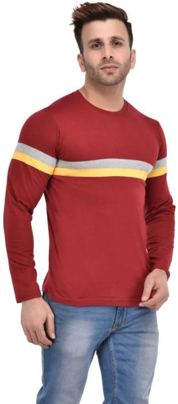 Maroon_Cotton_Blend_Full_Sleeve_Colorblock_Round_Neck_Regular_T-Shirt_For_Men