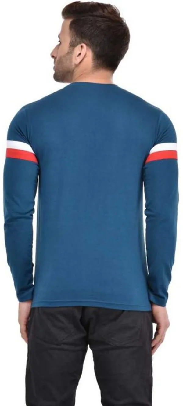 Blue_Cotton_Blend_Full_Sleeve_Striped_Round_Neck_Regular_T-Shirt_For_Men
