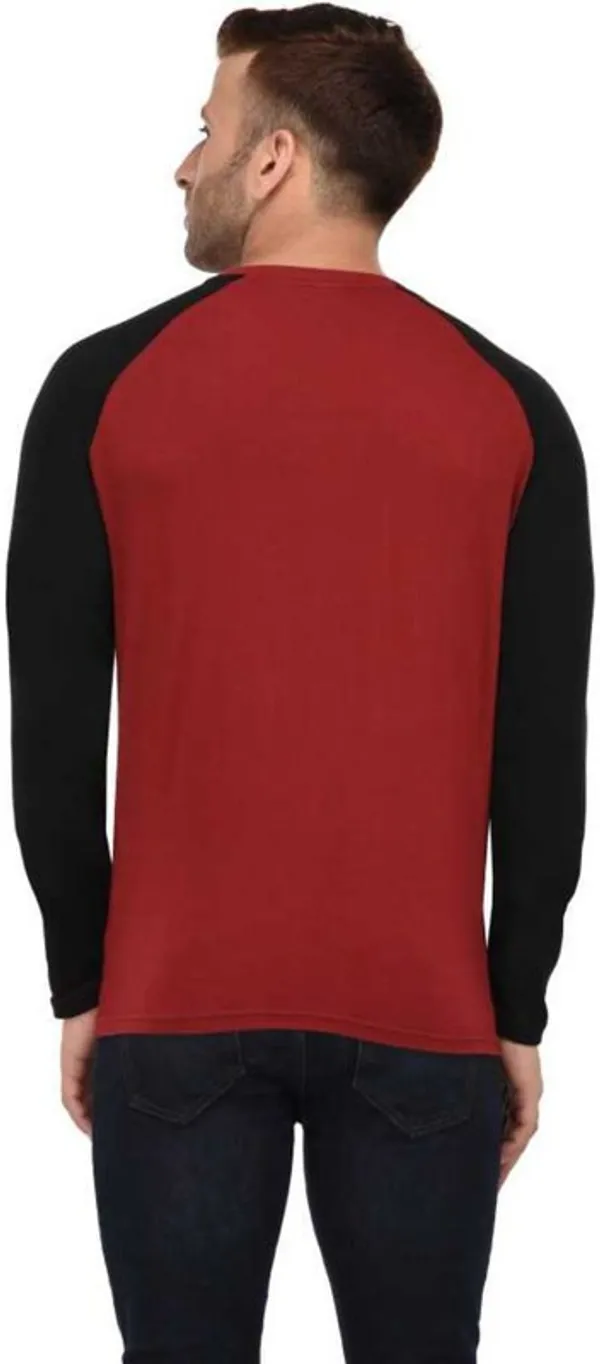 Maroon_&_Black_Cotton_Blend_Full_Sleeve_Colorblock_Round_Neck_Regular_T-Shirt_For_Men