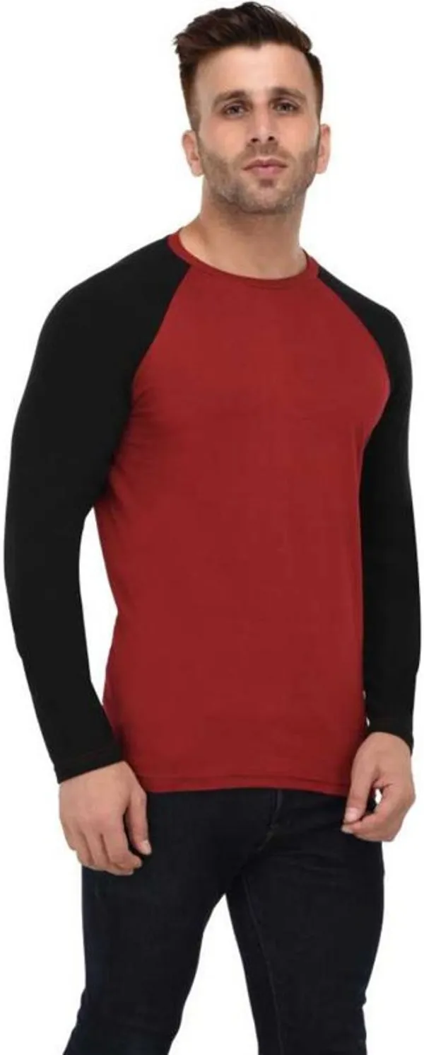 Maroon_&_Black_Cotton_Blend_Full_Sleeve_Colorblock_Round_Neck_Regular_T-Shirt_For_Men