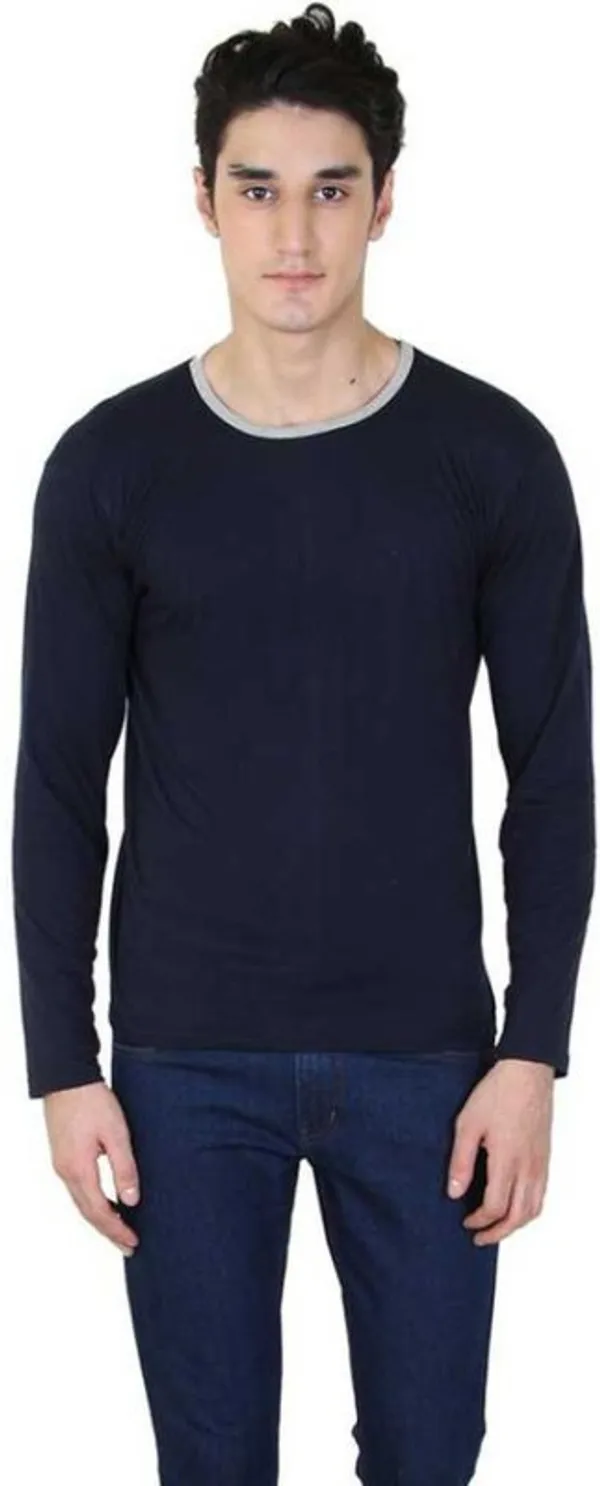Dark_Blue_Cotton_Blend_Full_Sleeve_Solid_Round_Neck_Regular_T-Shirt_For_Men