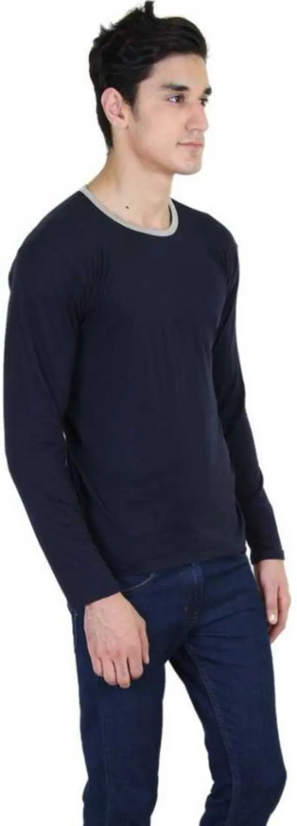 Dark_Blue_Cotton_Blend_Full_Sleeve_Solid_Round_Neck_Regular_T-Shirt_For_Men