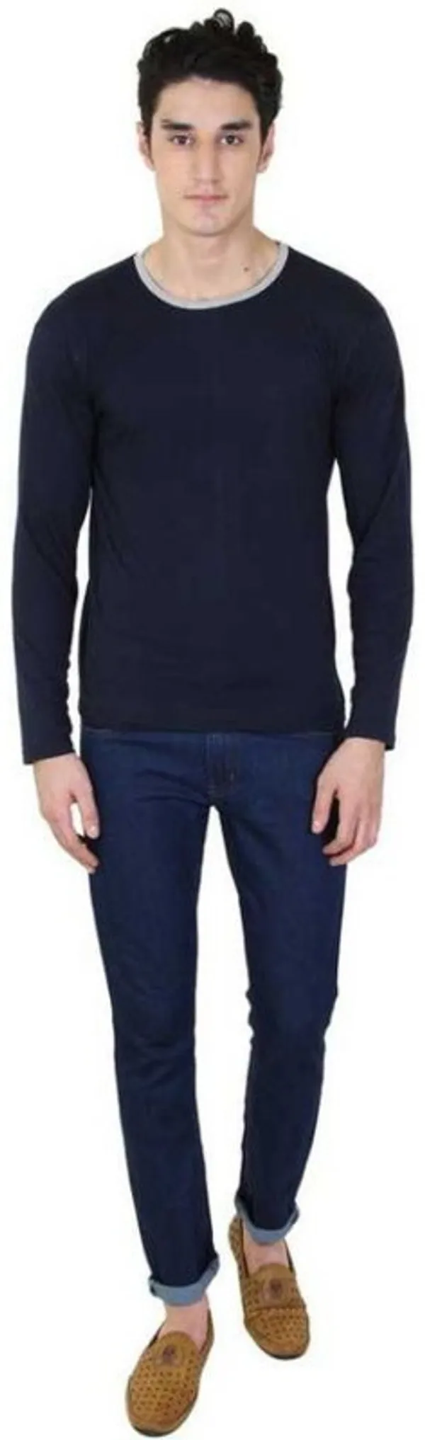 Dark_Blue_Cotton_Blend_Full_Sleeve_Solid_Round_Neck_Regular_T-Shirt_For_Men