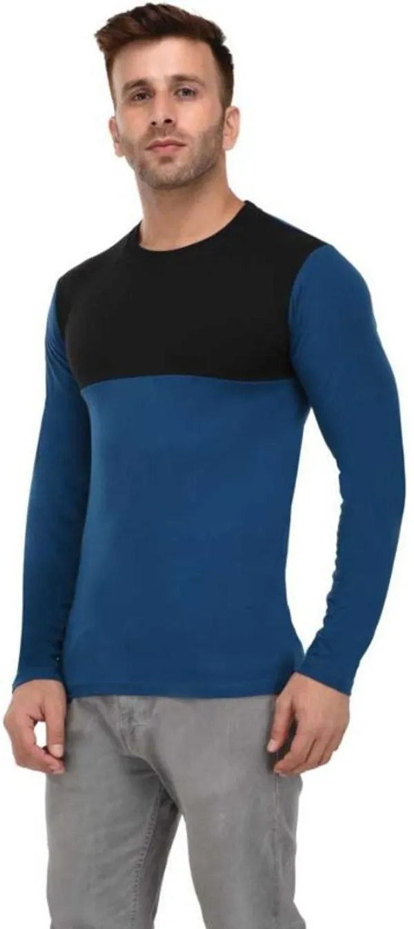 Blue_&_Black_Cotton_Blend_Full_Sleeve_Colorblock_Round_Neck_Regular_T-Shirt_For_Men
