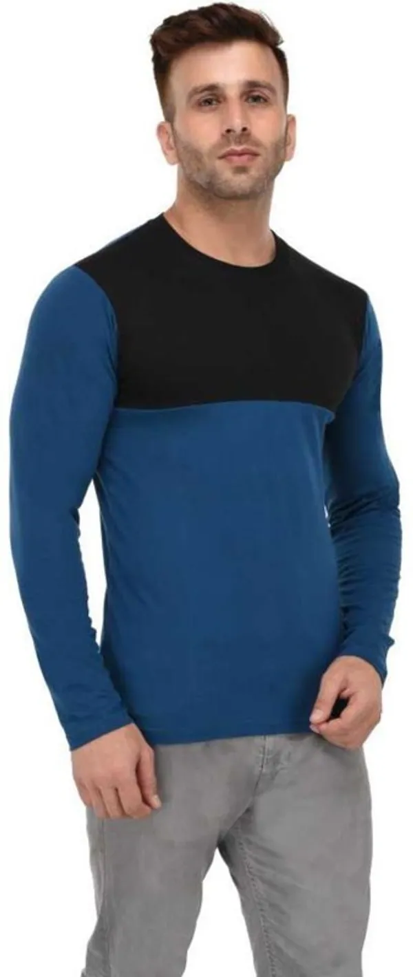 Blue_&_Black_Cotton_Blend_Full_Sleeve_Colorblock_Round_Neck_Regular_T-Shirt_For_Men