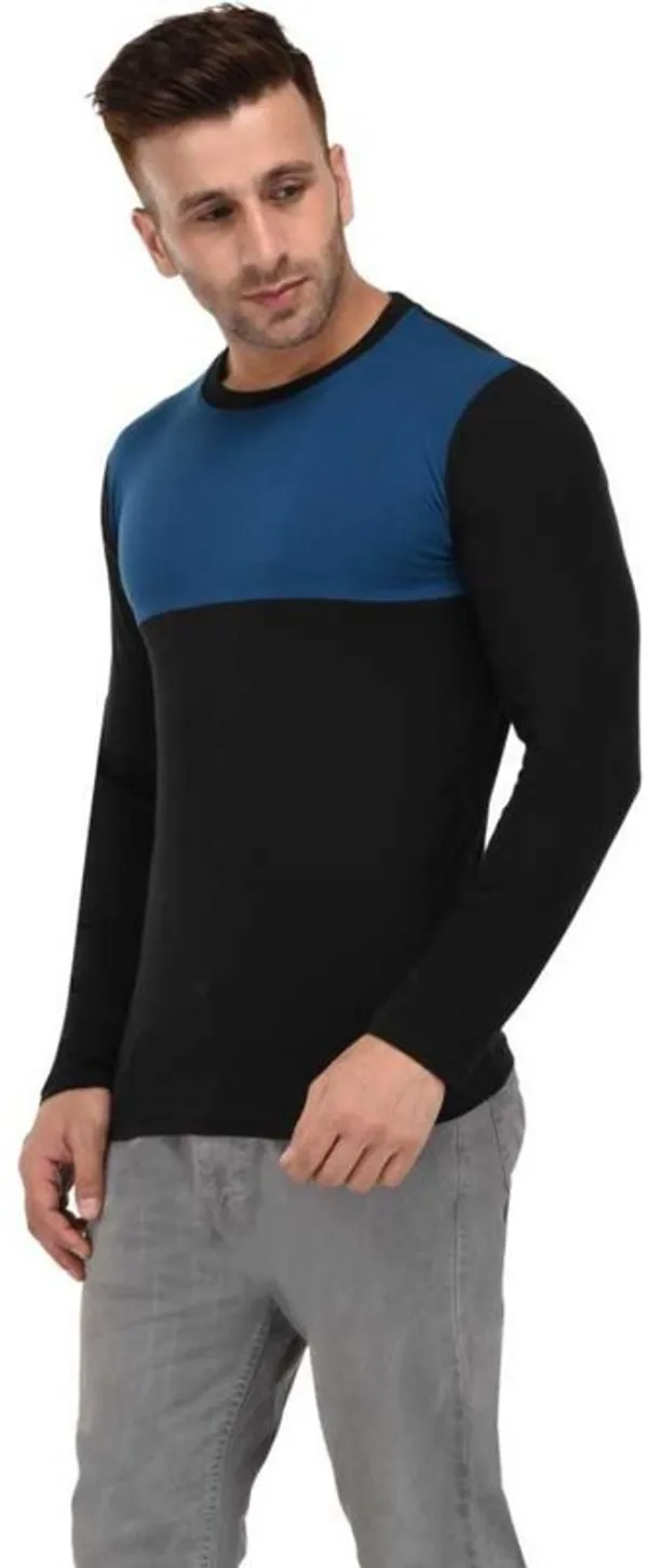 Blue_&_Black_Cotton_Blend_Full_Sleeve_Colorblock_Round_Neck_Regular_T-Shirt_For_Men
