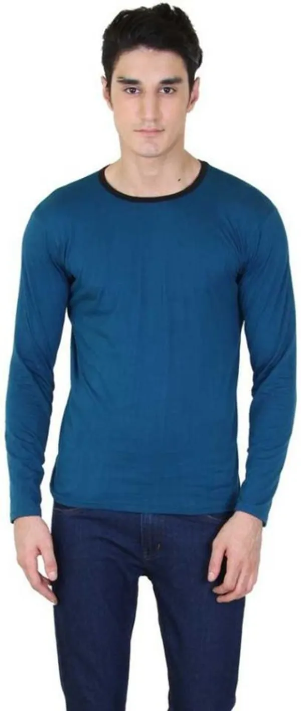 Blue_Cotton_Blend_Full_Sleeve_Printed_Round_Neck_Regular_T-Shirt_For_Men