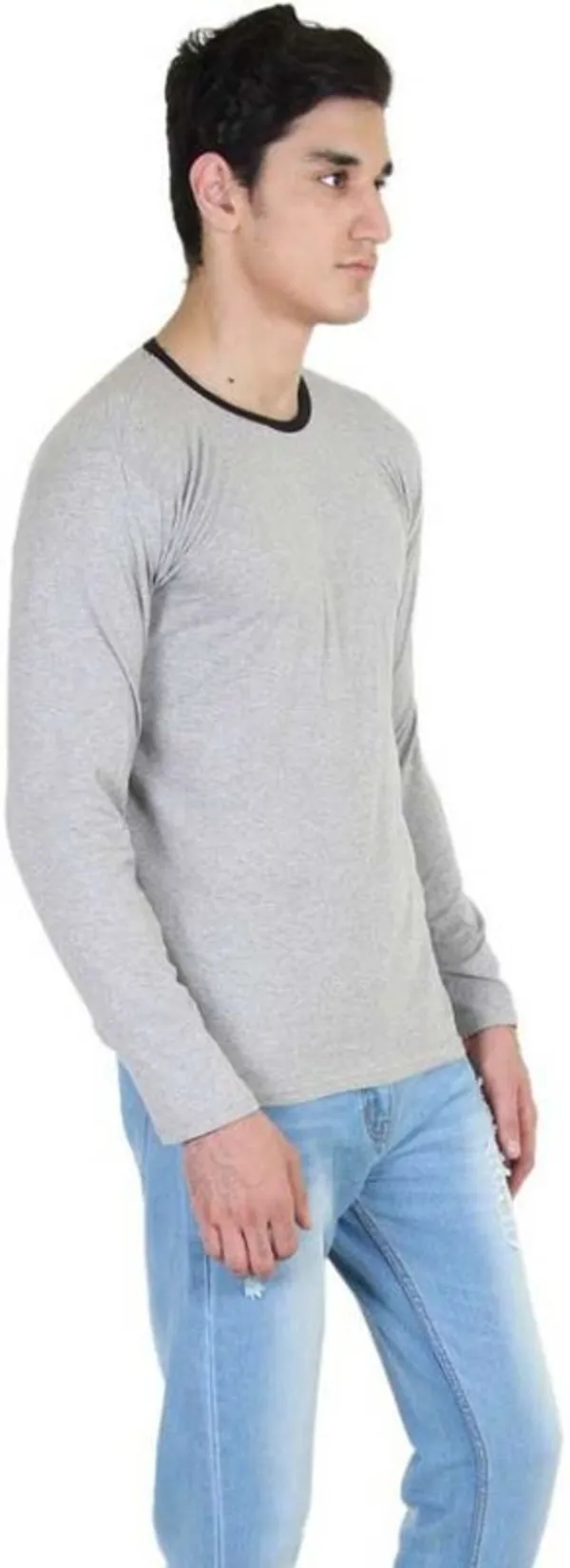 Grey_Cotton_Blend_Full_Sleeve_Solid_Round_Neck_Regular_T-Shirt_For_Men
