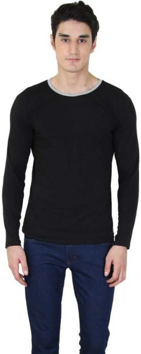 Black_Cotton_Blend_Full_Sleeve_Solid_Round_Neck_Regular_T-Shirt_For_Men