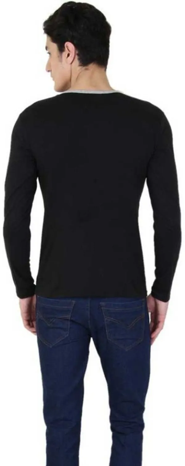 Black_Cotton_Blend_Full_Sleeve_Solid_Round_Neck_Regular_T-Shirt_For_Men