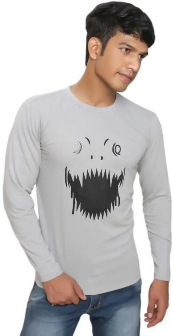 Grey_Cotton_Blend_Full_Sleeve_Printed_Round_Neck_Regular_T-Shirt_For_Men