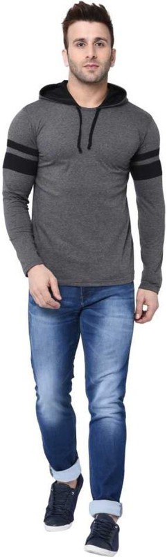 Grey_Cotton_Blend_Full_Sleeve_Striped_Hooded_Neck_Regular_T-Shirt_For_Men