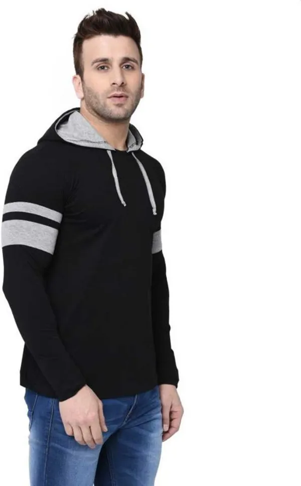 Black_Cotton_Blend_Full_Sleeve_Solid_Hooded_Neck_Regular_T-Shirt_For_Men