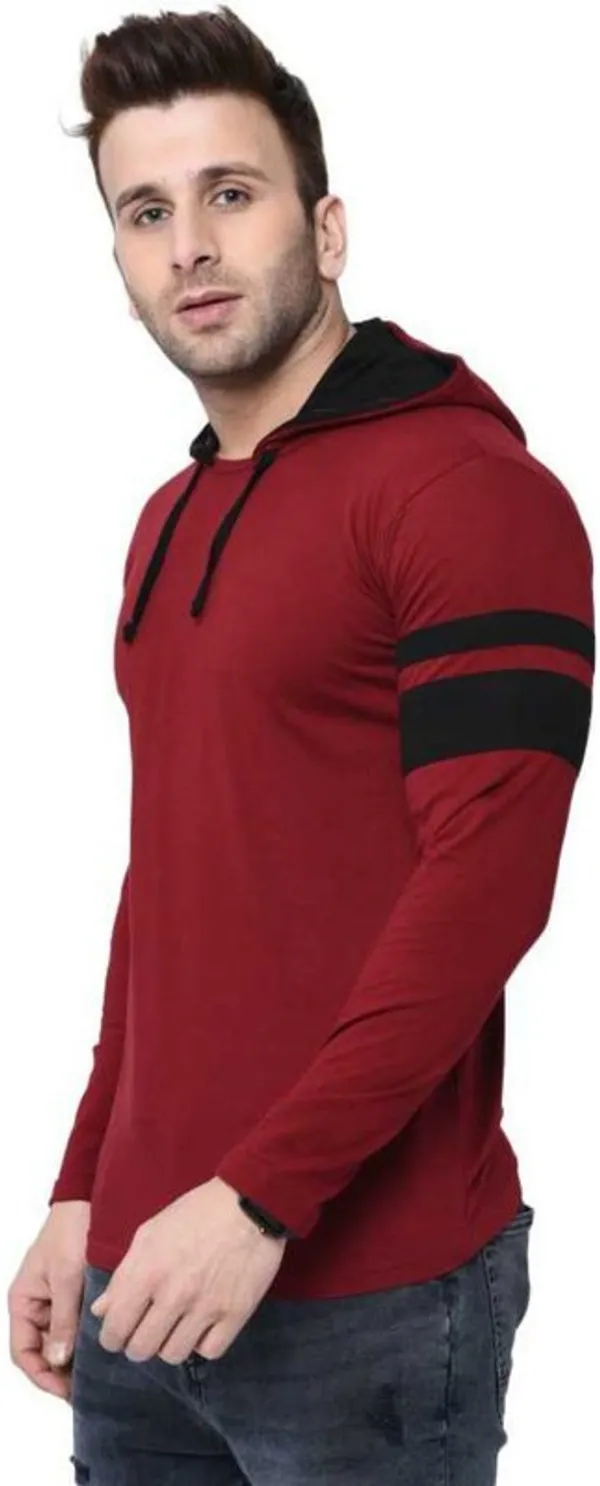 Maroon_Cotton_Blend_Full_Sleeve_Colorblock_Hooded_Neck_Regular_T-Shirt_For_Men