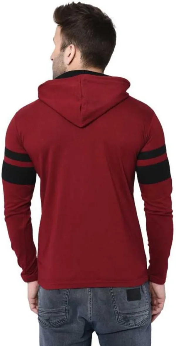 Maroon_Cotton_Blend_Full_Sleeve_Colorblock_Hooded_Neck_Regular_T-Shirt_For_Men