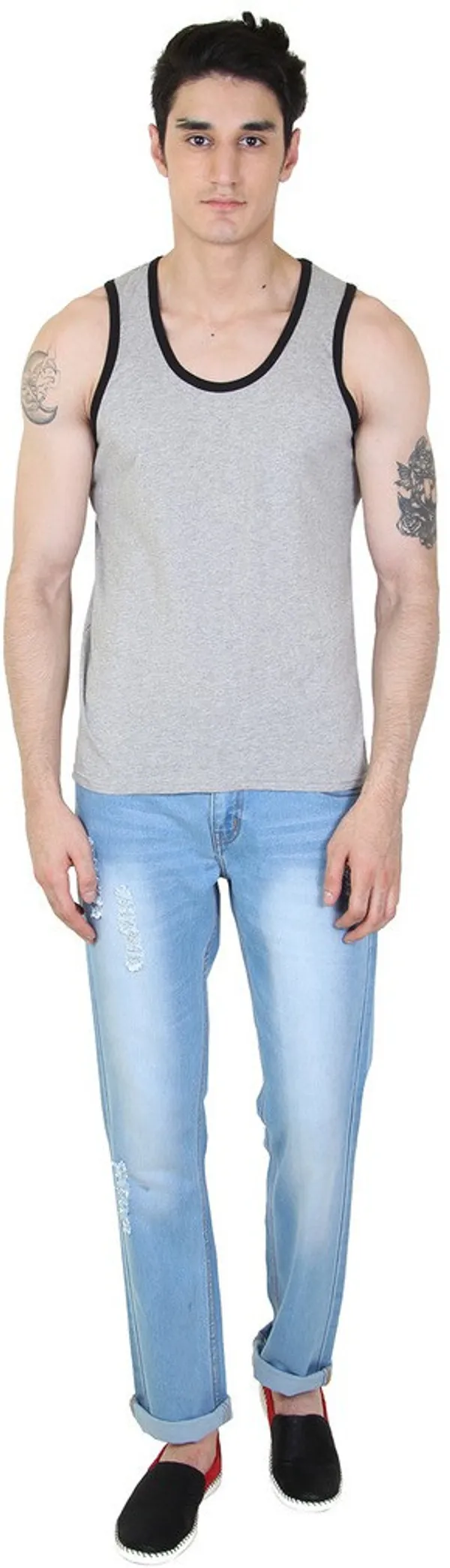 Grey_Cotton_Blend_Solid_Square_Neck_Sleeveless_Vest_For_Men