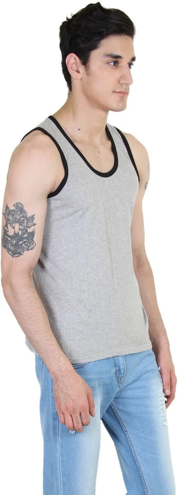 Grey_Cotton_Blend_Solid_Square_Neck_Sleeveless_Vest_For_Men