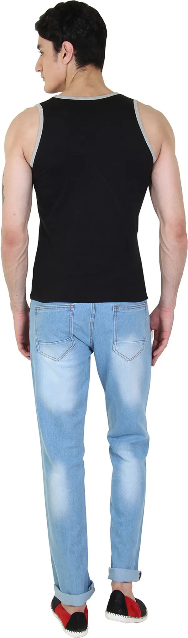 Black_Cotton_Blend_Solid_Round_Neck_Sleeveless_Vest_For_Men