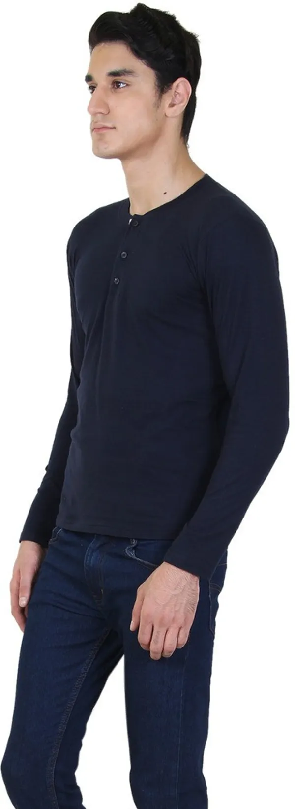 Blue_Cotton_Blend_Full_Sleeve_Solid_Henley_Neck_Regular_T-Shirt_For_Men