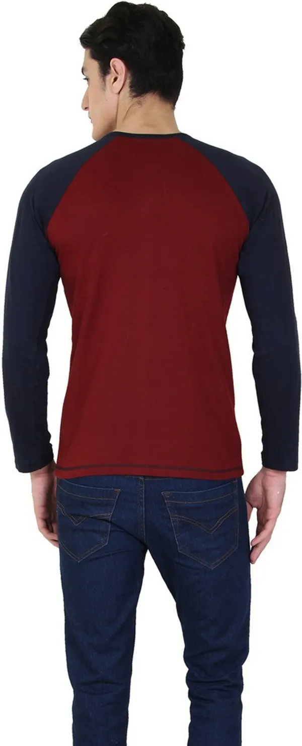 Maroon_Cotton_Blend_Full_Sleeve_Solid_Henley_Neck_Regular_T-Shirt_For_Men