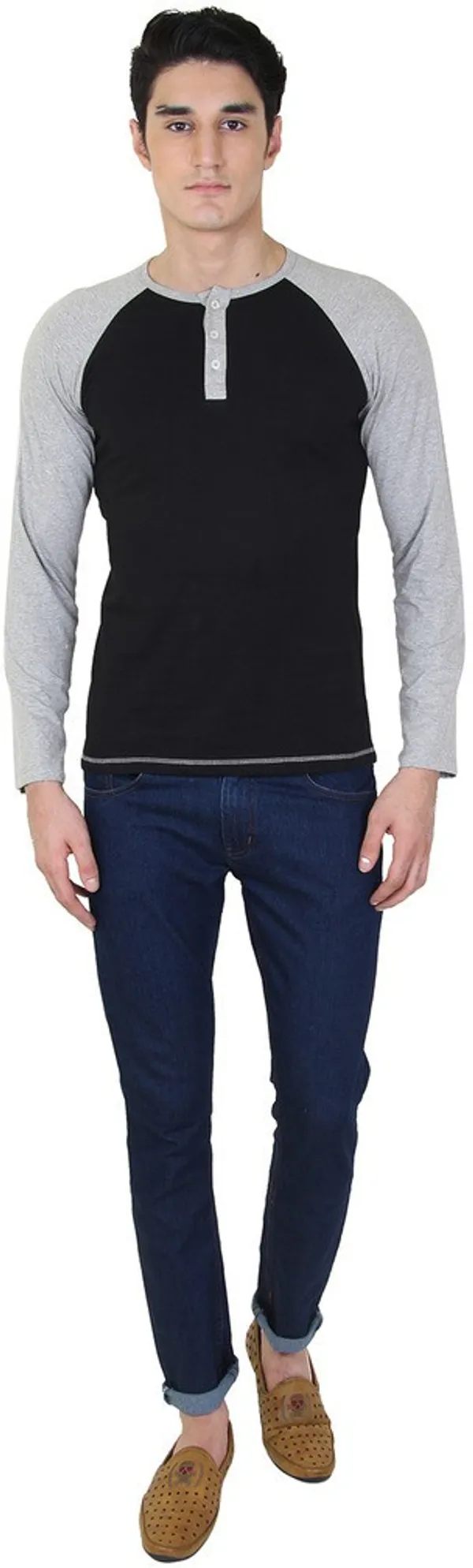 Black_Cotton_Blend_Full_Sleeve_Solid_Henley_Neck_Regular_T-Shirt_For_Men