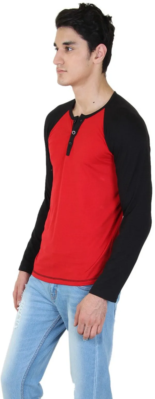 Red_Cotton_Blend_Full_Sleeve_Solid_Henley_Neck_Regular_T-Shirt_For_Men