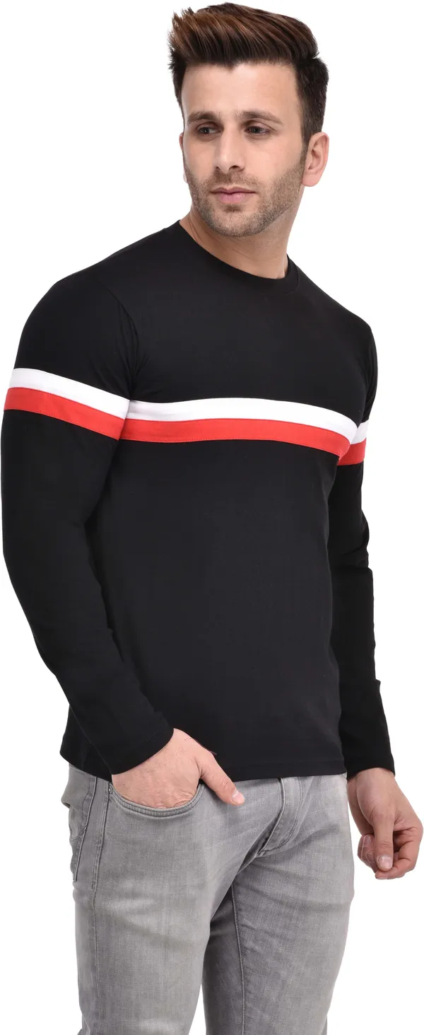 Cotton_Blend_Full_Sleeve_Solid_Round_Neck_Slim_T-Shirt_For_Men